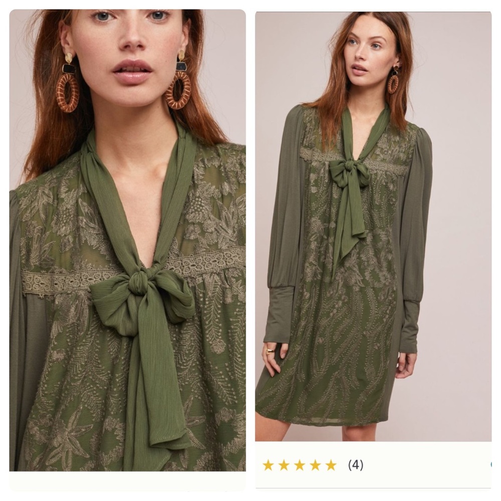 Anthropologie isla embroidered tunic dress